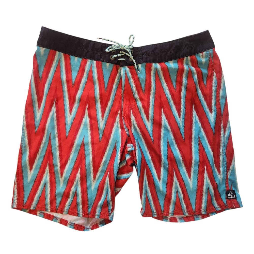 Reef Swim Trunks Board Shorts sz 36, unlined & lightweight Western Tribal